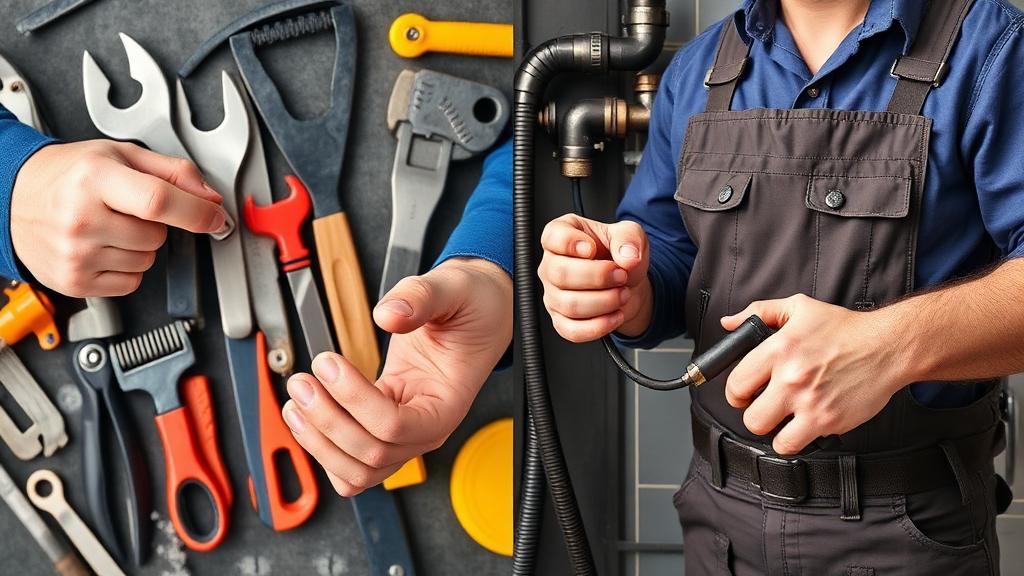 Comparison between DIY tools and professional plumber equipment