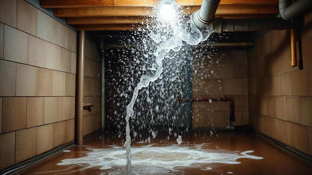 Emergency plumbing burst pipe damage in Kettering home - water damage requiring immediate professional response